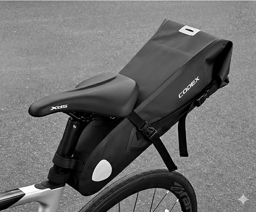 Bolsa trasera para portaequipajes de bicicleta color negro Codex-U
