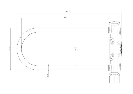 Candado en U de Alta Seguridad para Bicicletas 145 x 277 mm